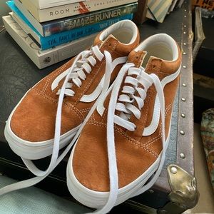 Burnt orange, suede vans